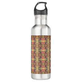 Rotes und gelbes Muster Edelstahlflasche