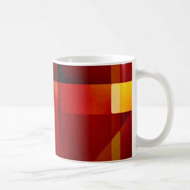Rotes und gelbes Muster Kaffeetasse (Rechts)