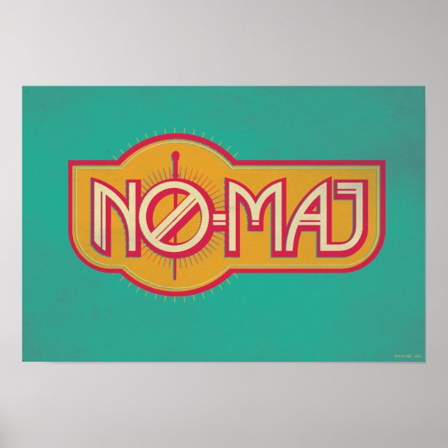 Rotes und gelbes NO-MAJ™-Abzeichen Poster (Vorne)