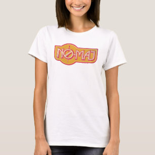 Rotes und gelbes NO-MAJ™-Abzeichen T-Shirt