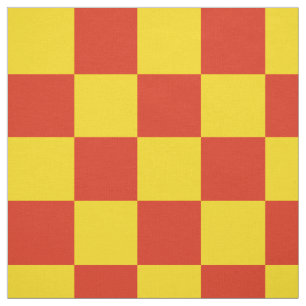 Rotes und gelbes Schachbretmuster Stoff
