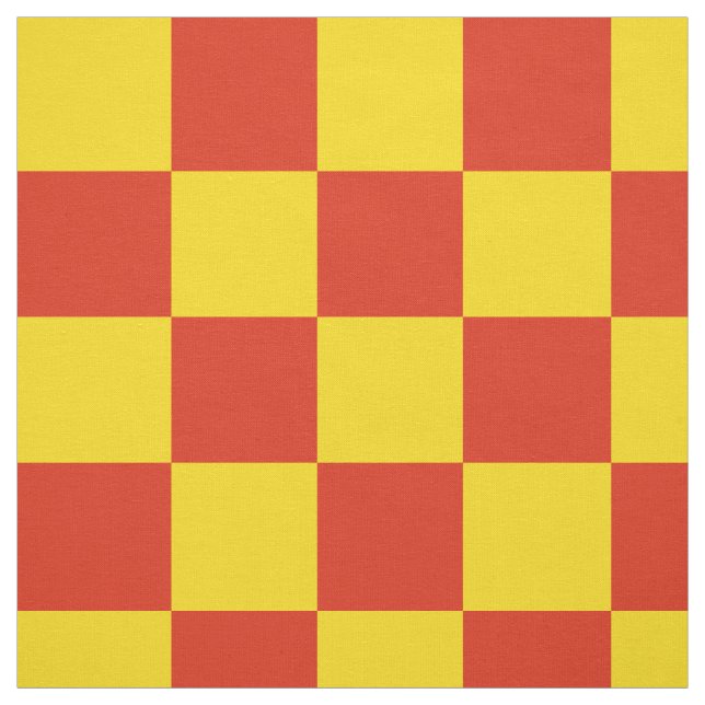 Rotes und gelbes Schachbrettmuster Stoff (Muster)
