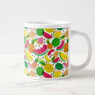 Rotes und gelbes tropisches Fruchtmuster Jumbo-Tasse