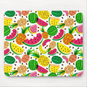 Rotes und gelbes tropisches Fruchtmuster Mousepad