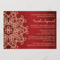 Rotes und Gold Indisches Inspiriertes Brautparty