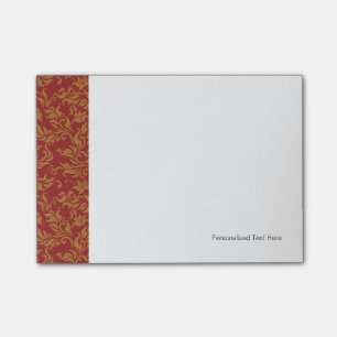 Rotes und goldenes Blumenmuster Post-it Klebezettel