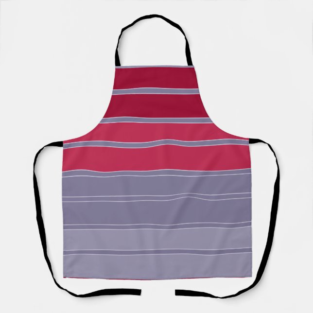 Rotes und graues einfaches Muster Schürze (Vorderseite)