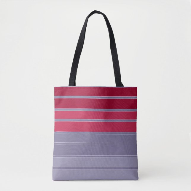 Rotes und graues einfaches Muster Tasche (Vorderseite)
