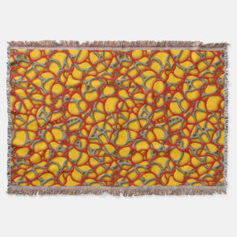 Rotes und graues Netz auf gelbem Hintergrund. Decke