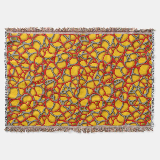 Rotes und graues Netz auf gelbem Hintergrund. Decke (Vorderseite)