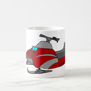Rotes und graues Schneemobil Kaffeetasse