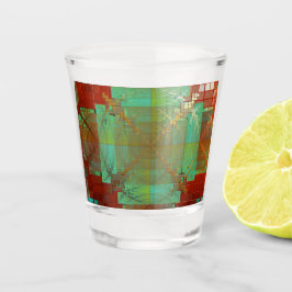 Rotes und grünes Chromatisches Fusionsglas Schnapsglas