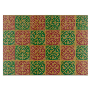 Rotes und grünes Fleur-de-lis-Muster Schneidebrett