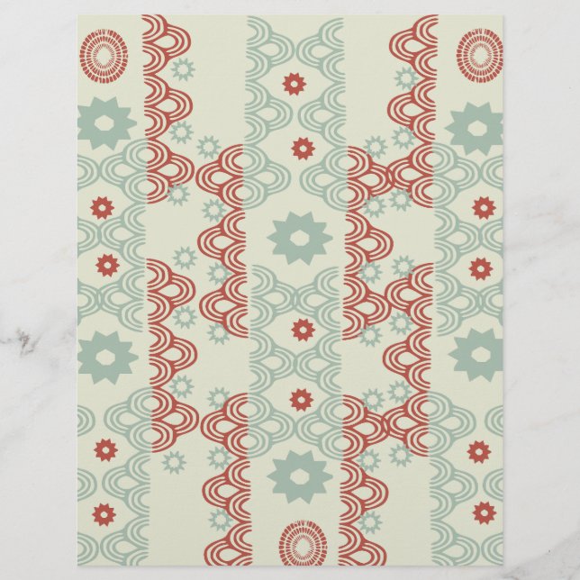 Rotes und grünes Halbkreismuster: (Vorderseite)