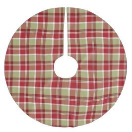 ROTES UND GRÜNES KARIERTES PATTER POLYESTER WEIHNACHTSBAUMDECKE