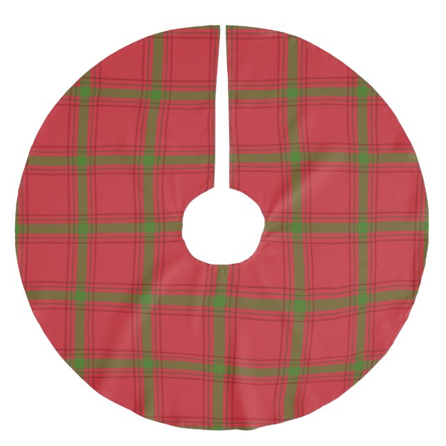 Rotes und grünes Kariertes Weihnachtsbaumrock Polyester Weihnachtsbaumdecke (Vorderseite)