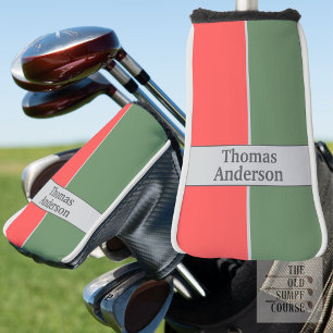 Rotes und grünes minimalistisches Design Golf Headcover