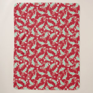 Rotes und grünes Muster - Koi Fish Sherpadecke