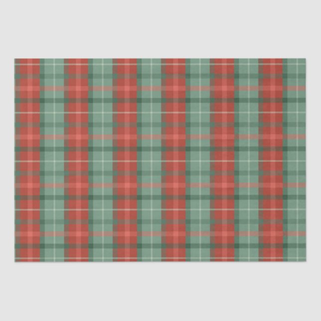 Rotes und grünes Tartan Seidenpapier (Vorderseite)