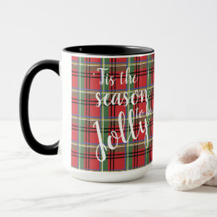 Rotes und grünes Tartan-Weihnachten kariert Tasse