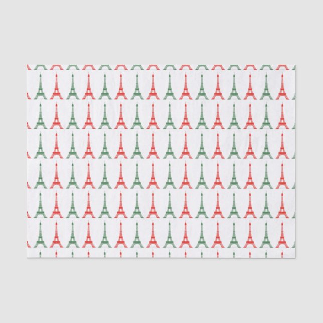 Rotes und grünes Weihnachtsfranzösische Seidenpapier (Vorderseite)