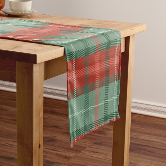Rotes und grünes Weihnachtsgebirge Kurzer Tischläufer (Beispiel)