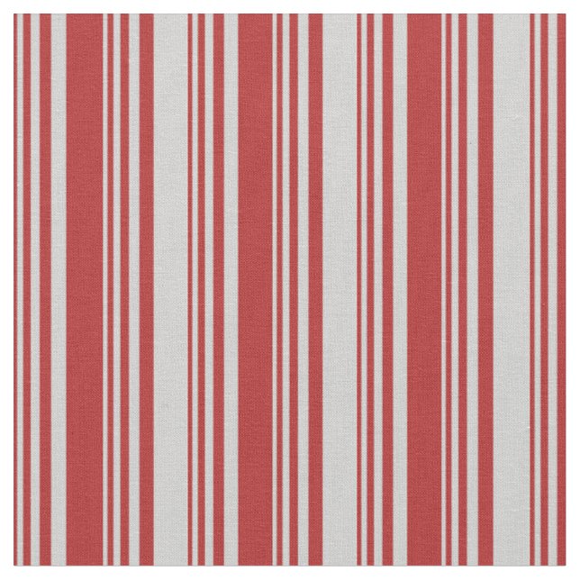 Rotes und hellgraues Streifen-/Linienmuster Stoff (Nahaufnahme)