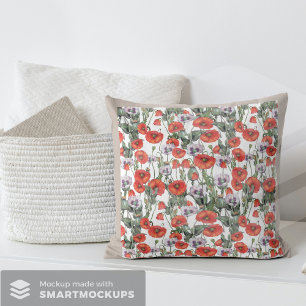 Rotes und Lila Muster Kissen