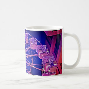 Rotes und lila Riesenrad Kaffeetasse