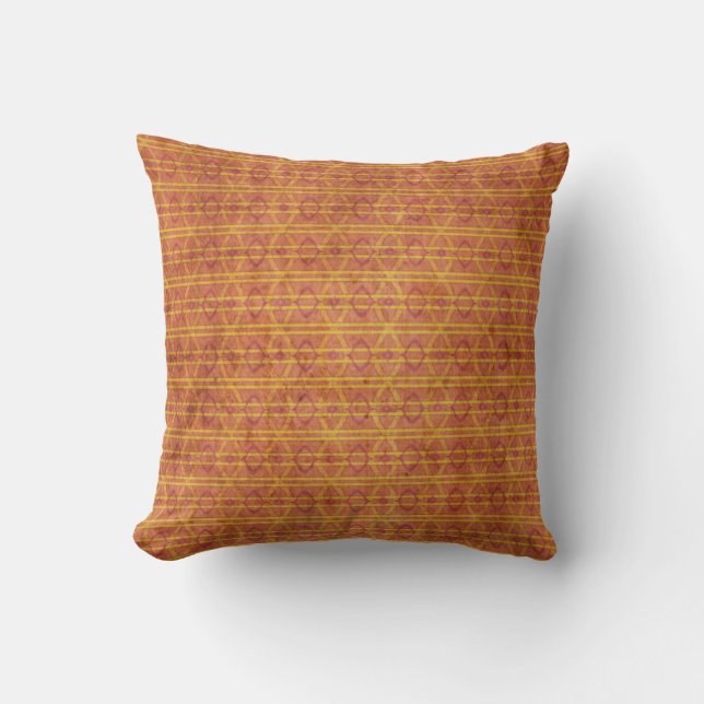 Rotes und orange aztekisches Muster Kissen (Vorderseite)