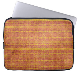Rotes und orange aztekisches Muster Laptopschutzhülle