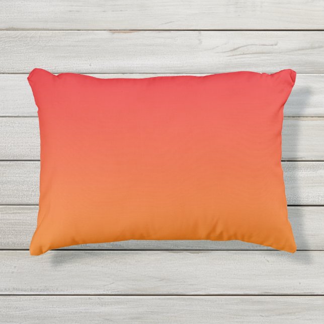 Rotes und orange Ombre Kissen im Freien (Vorderseite)