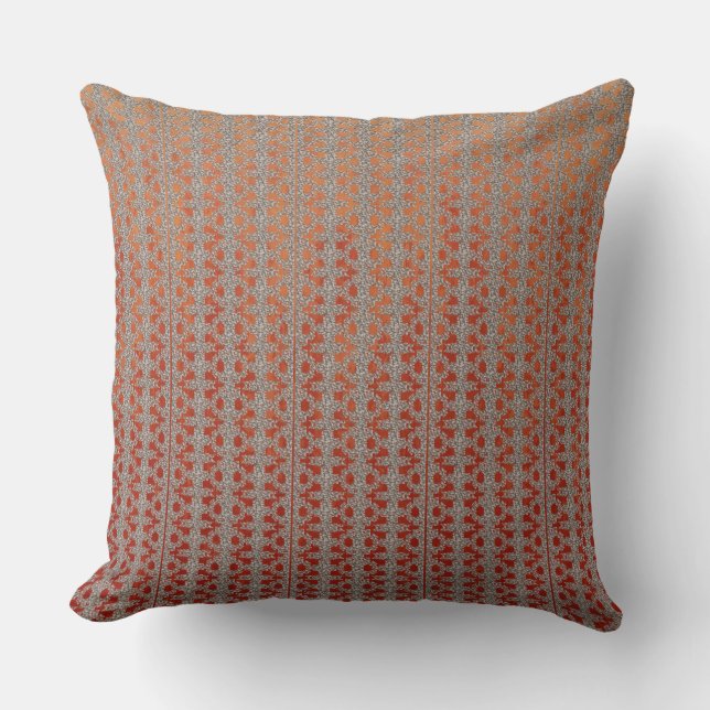 Rotes und Orange Ombre Muster Kissen (Vorderseite)