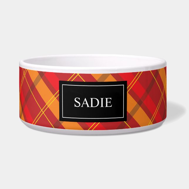 rotes und orangefarbenes Tartan-Muster mit dem Nam Napf (Vorderseite)