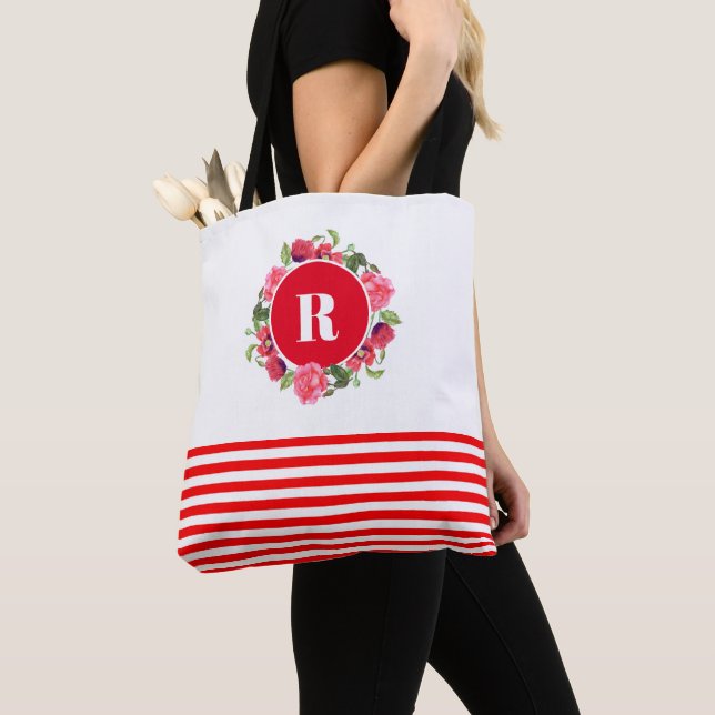 Rotes und rosa Blumenkraut Tasche (Von Nahem)