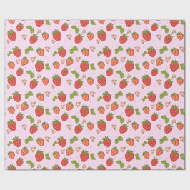 Rotes und rosa Erdbeermuster-Geschenkpapier Geschenkpapier