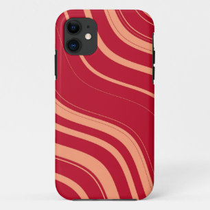 Rotes und rosa gewelltes Streifen-Muster Case-Mate iPhone Hülle