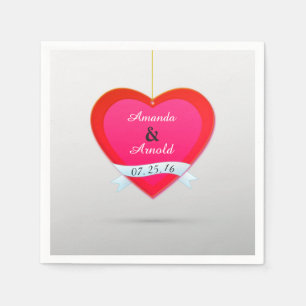 Rotes und rosa Heart Cocktail Papier Napkins Serviette