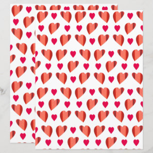 Rotes und rosa Herz-Scrapbook Papier