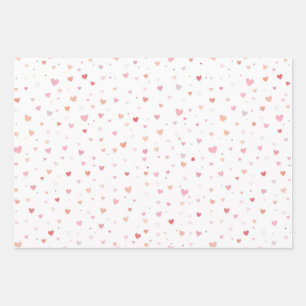 Rotes und rosa Herz Valentinstag Geschenkpapier Set