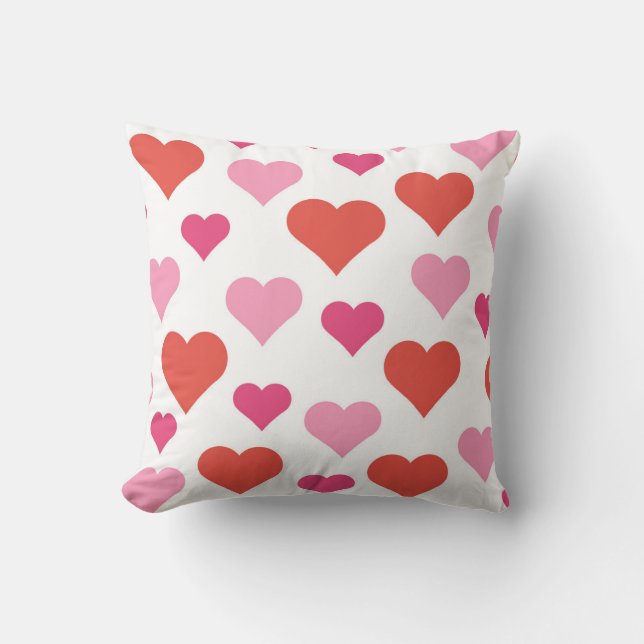 Rotes und rosa Herzkissen Kissen (Vorderseite)