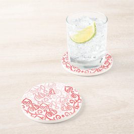 Rotes und rosa Herzmuster Getränkeuntersetzer