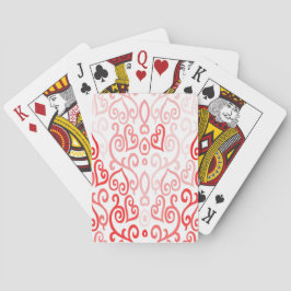 Rotes und rosa Herzmuster Spielkarten
