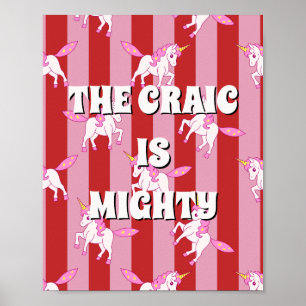 Rotes und rosa irisches Poster The craic is mighty