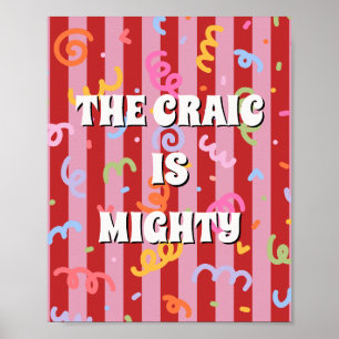 Rotes und rosa irisches Poster The craic is mighty