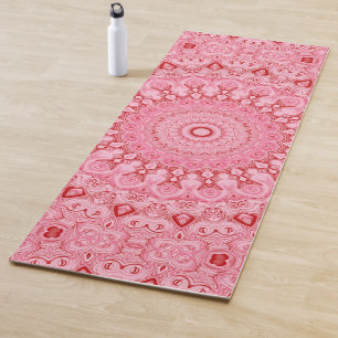 Rotes und Rosa Mandala-Musterdesign Yogamatte