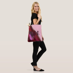 Rotes und rosa personalisiertes tasche