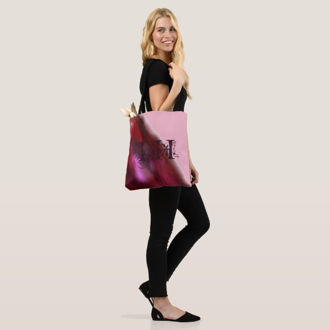 Rotes und rosa personalisiertes tasche (Am Model)