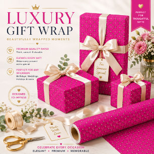 Rotes und rosa Polka-Dot-Papier mit gleichmäßiger Geschenkpapier