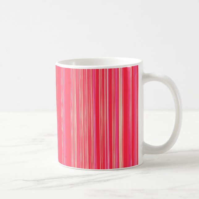Rotes und rosa Streifen Kaffeetasse (Rechts)